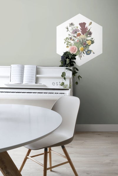ESTAhome Wandtattoo Blumenstrauß Grün, Rosa und Gelb - 70 x 81 cm - 158998