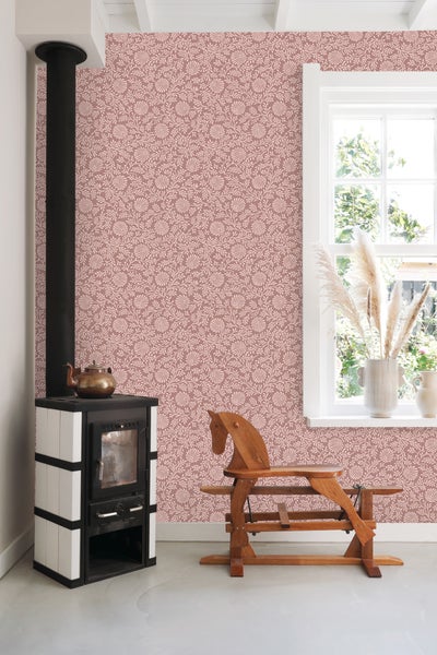 ESTAhome Tapete Blumenmuster mauve-violett - 50 x 900 cm - 131516