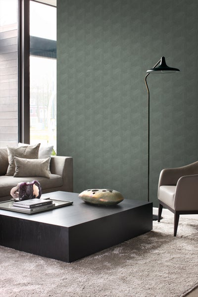 Origin Wallcoverings Tapete 3D-Muster Graugrün - 50 x 900 cm - 347996