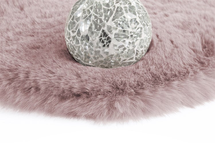 Hochflor Teppich Divinia Rosa 35 mm Uni Ø 160 cm