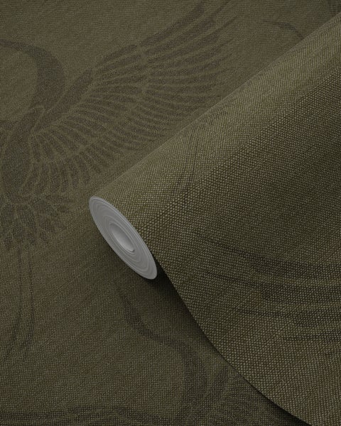 Origin Wallcoverings Tapete Kraniche Ockergelb - 53 cm x 10.05 m - 347758