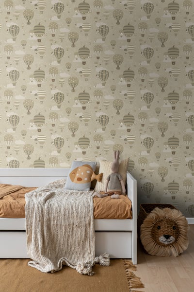 ESTAhome Tapete Luftballons Olivgrün - 50 x 900 cm - 131343