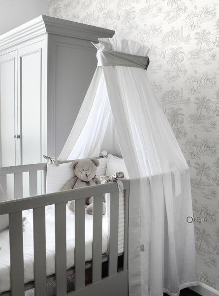 Origin Wallcoverings Tapete Dschungeltiere Weiß und Silbergrau - 0,53 x 10,05 m - 347692