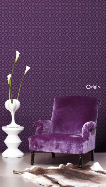 Origin Wallcoverings Tapete grafisches Muster Lila - 53 cm x 10.05 m - 345736