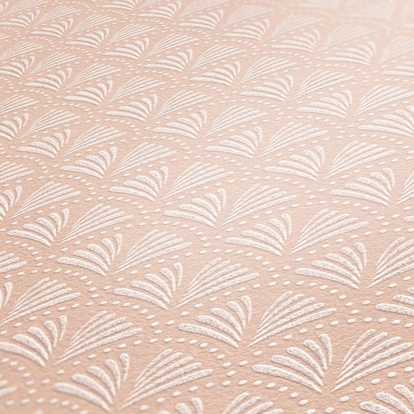 Nahaufnahme einer Tapete mit Federmuster