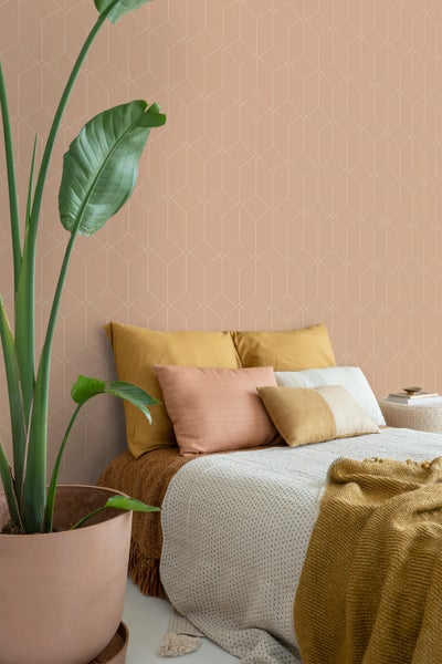 ESTAhome Tapete Art Decó Muster Terrakotta - 50 x 900 cm - 139748