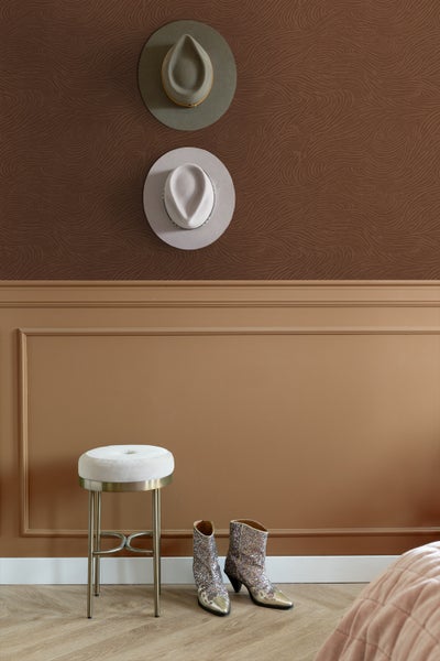 ESTAhome Tapete 3d Wellenförmige Linien Terrakotta - 50 x 900 cm - 131368