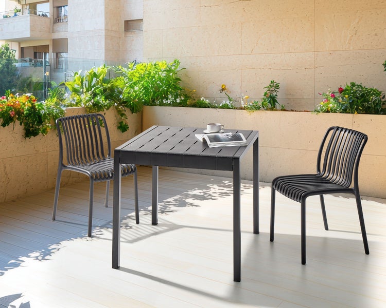 Gartentisch BARTICA 81 cm 84 cm Schwarz