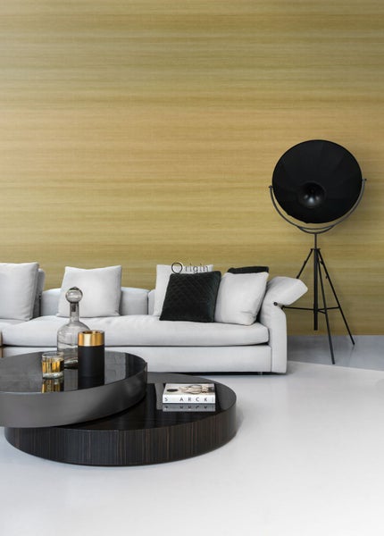 Origin Wallcoverings Fototapete Gewebeoptik mit Farbverlauf Ockergelb - 200 x 300 cm - 357230