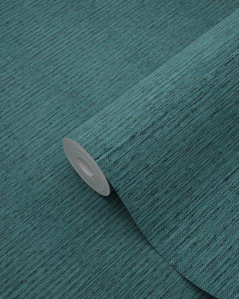 Origin Wallcoverings Tapete Leinen-Optik Meeresgrün - 53 cm x 10.05 m - 347380