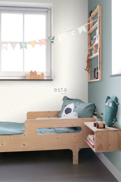 ESTAhome Tapete kleine Sterne Weiß - 53 cm x 10.05 m - 128715