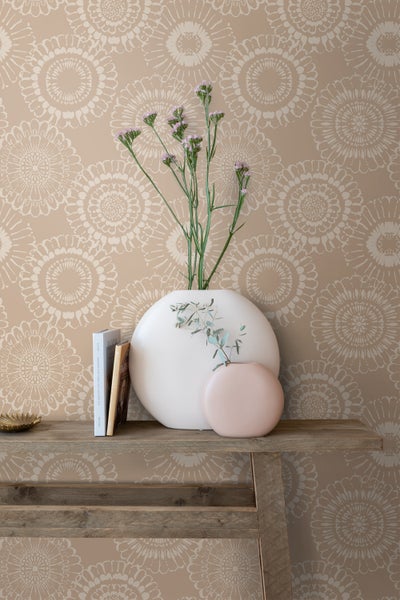 ESTAhome Tapete Blumen Beigebraun - 50 x 900 cm - 139823