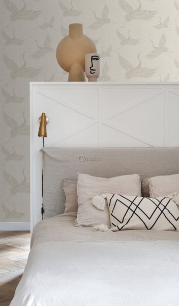Origin Wallcoverings Tapete Kraniche Sandbraun - 53 cm x 10.05 m - 347827