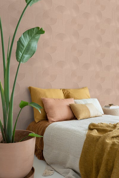 ESTAhome Tapete 3D-Muster Terrakottarosa - 50 x 900 cm - 139647