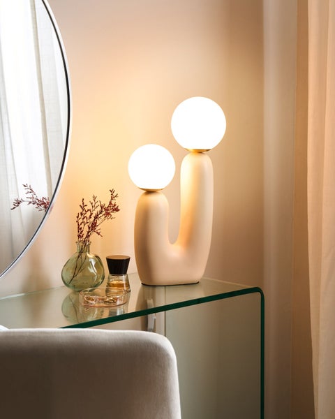 Technische Zeichnung einer Dekoleuchte mit den Maßen 40, 30, 16 und 10 Zentimeter sowie Durchmesser von 7 und 10 Zentimetern