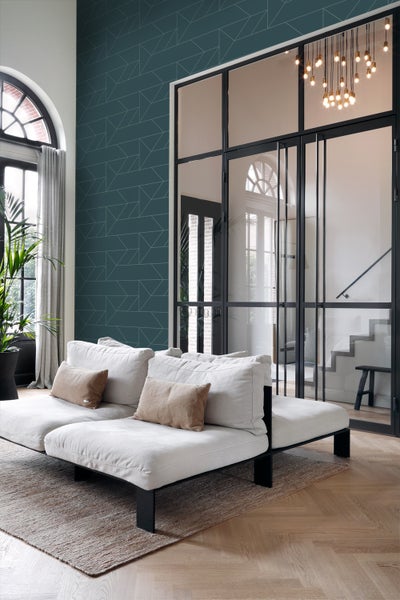 Origin Wallcoverings Tapete grafische Linien Dunkelblau - 0,53 x 10,05 m - 347725