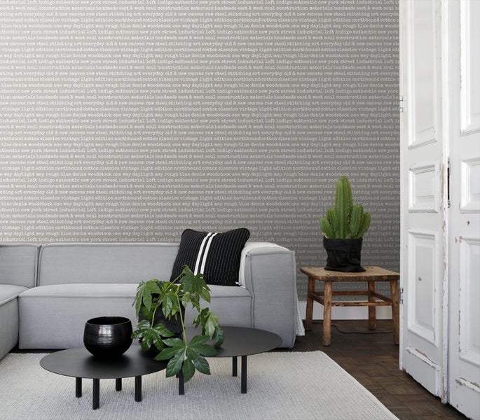 ESTAhome Tapete City Talk Sprüche Grau - 53 cm x 10.05 m - 137704