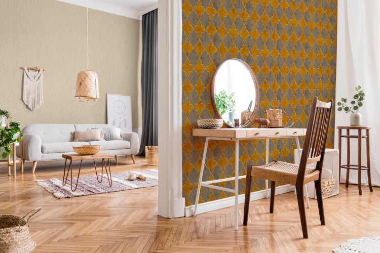 Technische Zeichnung eines rechteckigen Spiegels mit Maßangaben