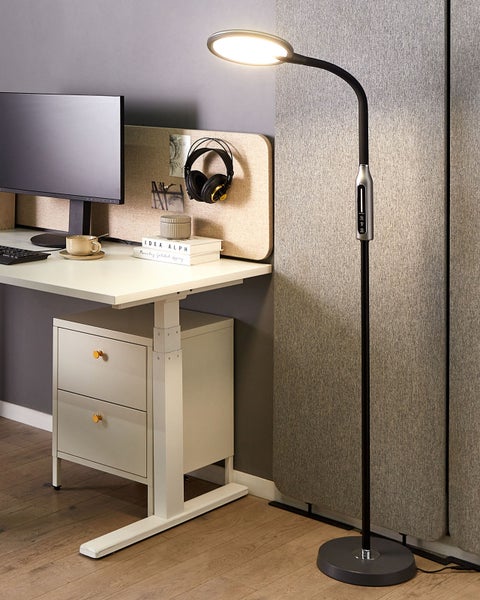 LED Stehlampe CASSIOPEIA mit Dimmer Metall Schwarz