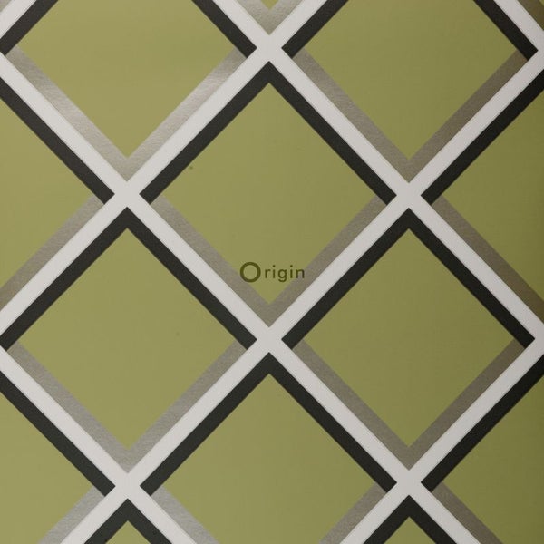 Origin Wallcoverings Tapete geometrisches Motiv Olivgrün - 52 cm x 10.05 m - 307125