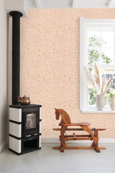 ESTAhome Tapete Blätter Terrakotta - 50 x 900 cm - 131141