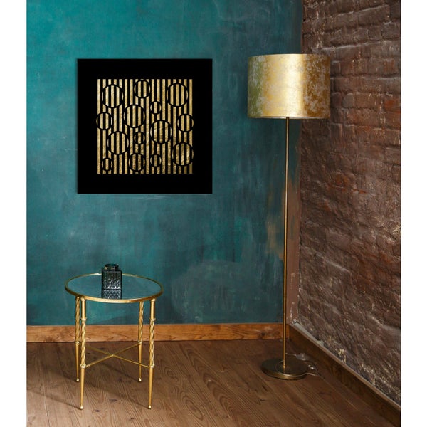 Blattgoldbild | Abstrakt | Kreise | Wandbild mit Blattgold Applikationen| Handarbeit | Deko | P1779768_GOLD, Format: 70x70cm