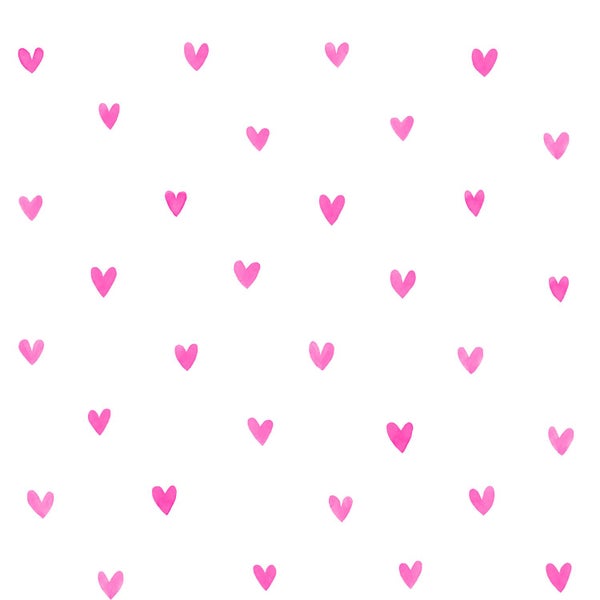 Walls4You Tapete Konfetti Herzen Rosa und Weiß - 53 cm x 10.05 m - 935292