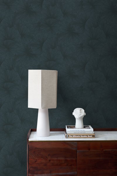 Origin Wallcoverings Tapete 3D Muster Blätter Dunkelblau - 50 x 900 cm - 348012