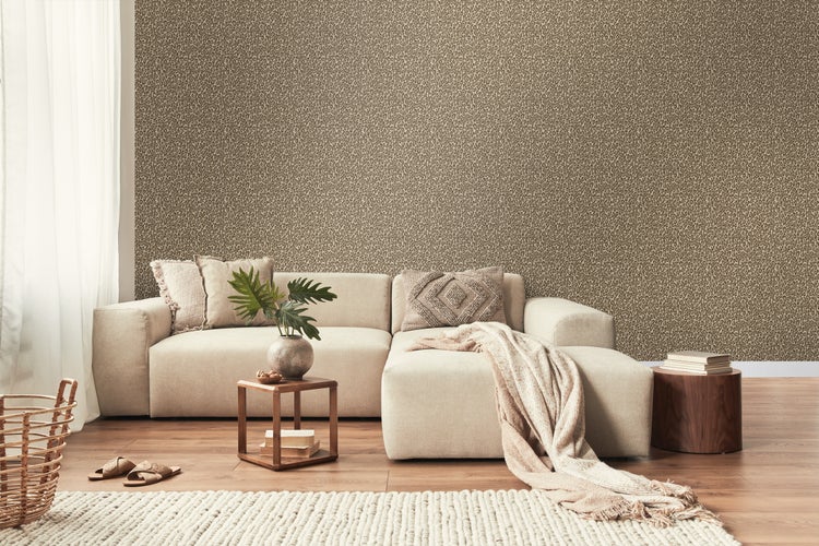 Walls4You Tapete Leopardenmuster Beige - 53 cm x 10.05 m - 935328