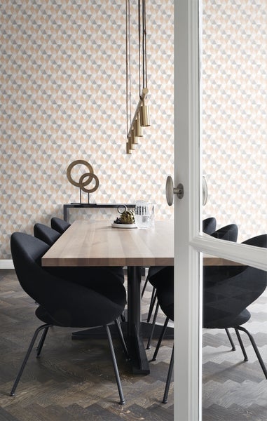 Origin Wallcoverings Tapete grafische Dreiecke Beige - 53 cm x 10.05 m - 347223