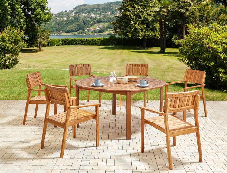 Gartenmöbel Set 6-Sitzer AGELLO Akazienholz Braun