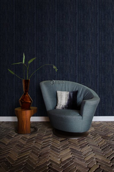 Origin Wallcoverings Tapete Holz-optik Dunkelblau - 53 cm x 10,05 m - 347532