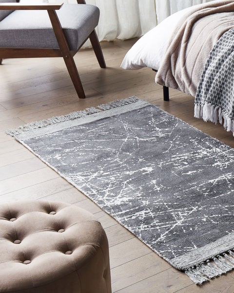 Teppich HANLI Grau 80 x 150 cm Viskose