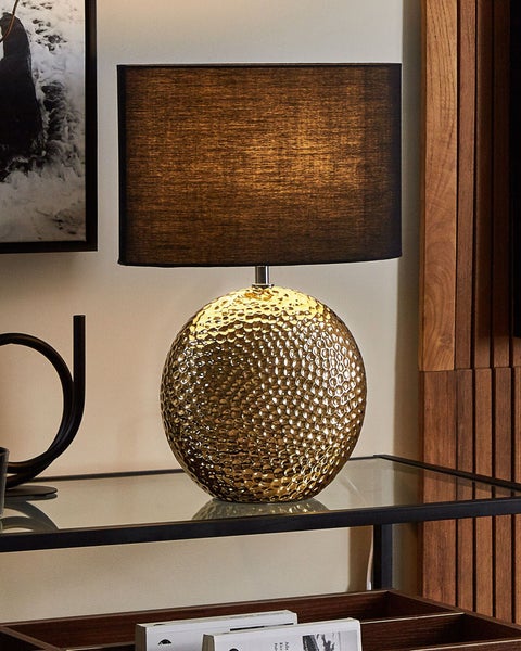 Tischlampe NASVA Keramik Gold
