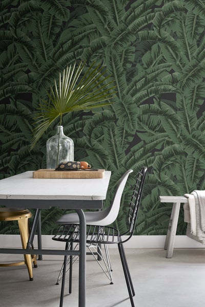 ESTAhome Fototapete Bananenblätter Dschungelgrün - 150 x 279 cm - 159106