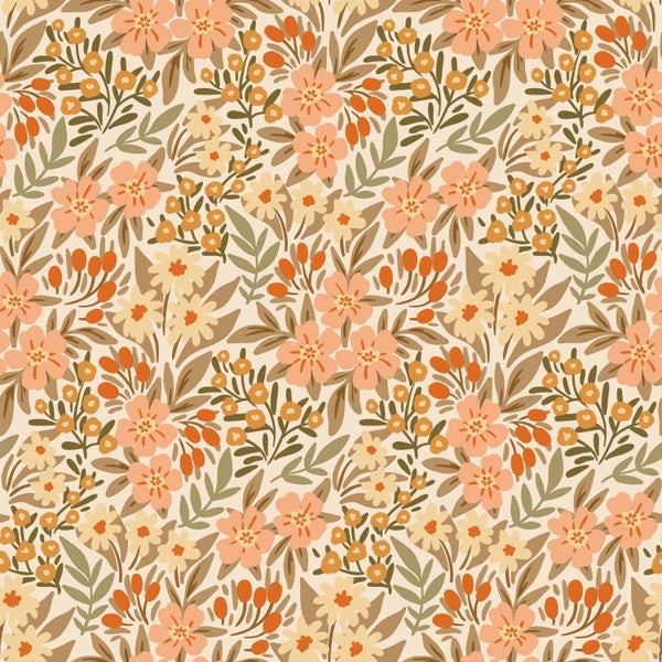 ESTAhome Tapete Blumen Terrakotta - 50 x 900 cm - 131449