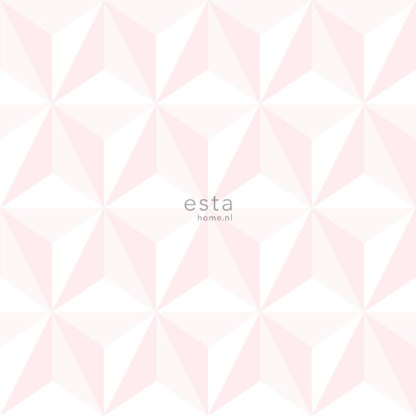 ESTAhome Tapete 3D-Muster Hellrosa - 53 cm x 10.05 m - 138911