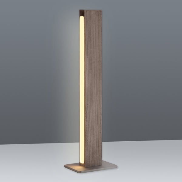 LED Tischleuchte STRAIGHT 51 cm hoch, aus Metall, Kunststoff und Eschenholz, mit fest verbauten LEDs, warmweiß (770lm, 3000K), dimmbar