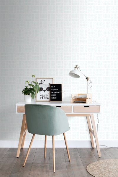 Origin Wallcoverings Tapete Blätter Weiß und Mintgrün - 53 cm x 10.05 m - 347499