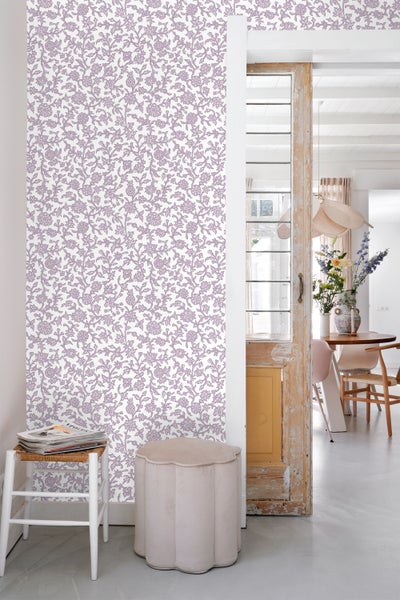 ESTAhome Tapete Blumenmuster Violett - 50 x 900 cm - 131521