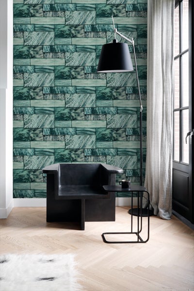 Origin Wallcoverings Tapete Marmor-Optik Smaragdgrün - 53 cm x 10.05 m - 337252