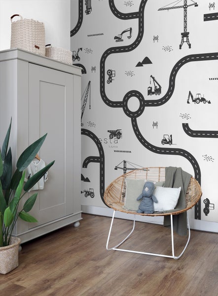 ESTAhome Fototapete Fahrzeuge Schwarz-Weiß - 200 x 279 cm - 159057