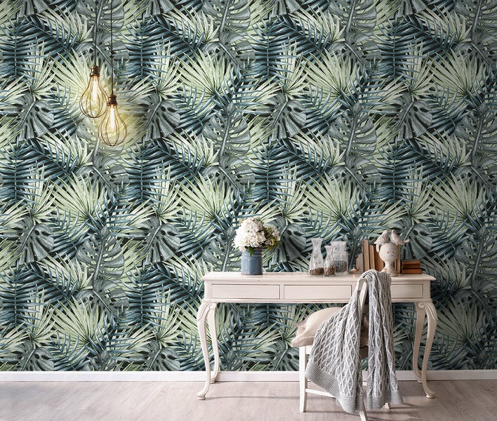 Sanders und Sanders Tapete Palmblätter Grün - 53 cm x 10 m - 640005