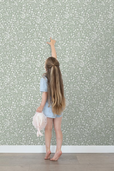 ESTAhome Tapete Blumen Mintgrün - 50 x 900 cm - 139879