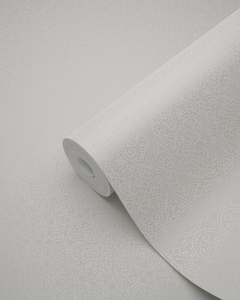 Origin Wallcoverings Tapete kleine Ornamente Blütenweiß - 53 cm x 10.05 m - 345441