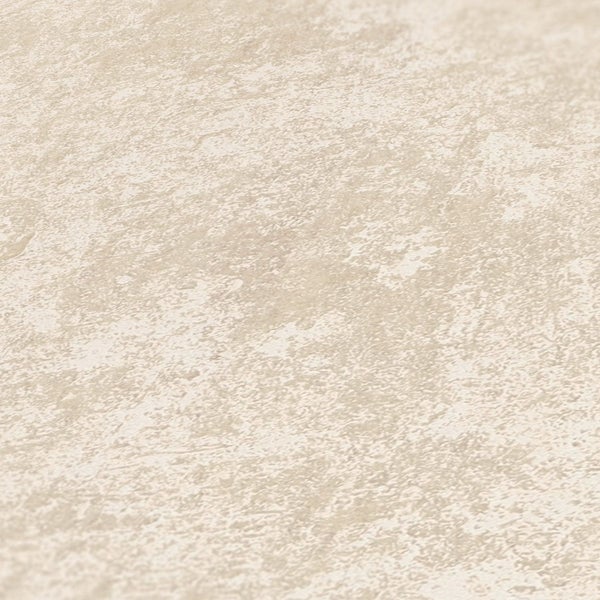 Wohnraumszene mit einer gemusterten Tapete und einem gerahmten Bild