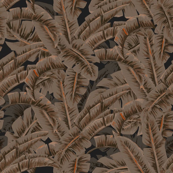 Origin Wallcoverings Tapete Palmblätter Rostbraun - 53 cm x 10.05 m - 347441