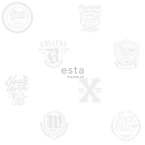 ESTAhome Tapete Schulembleme Silber - 53 cm x 10.05 m - 128805