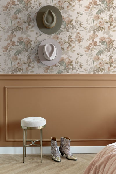 ESTAhome Tapete Blumen und Vögel Beige - 50 x 900 cm - 139807