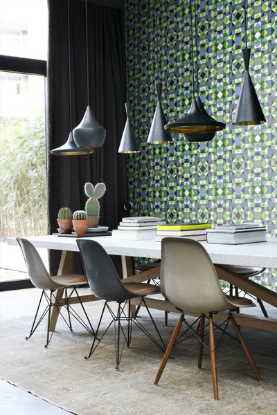 Origin Wallcoverings Tapete kubistisches Muster Grün - 53 cm x 10.05 m - 346914